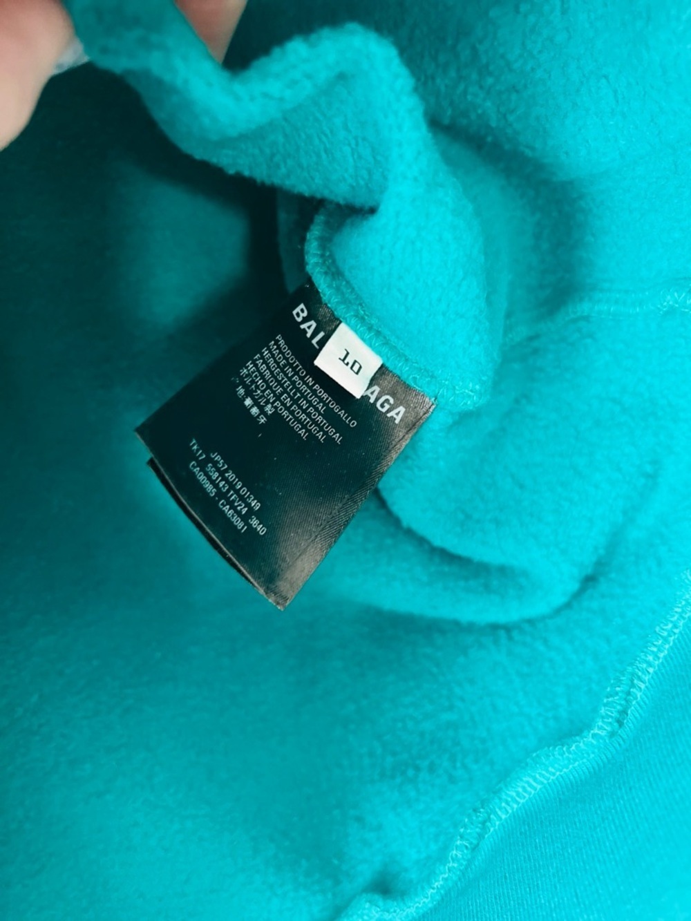 BALENCIAGA Teal Logo Hoodie Streetwear Sweatshirt 100% Authentic BRAND NEW - Picture 6 of 8